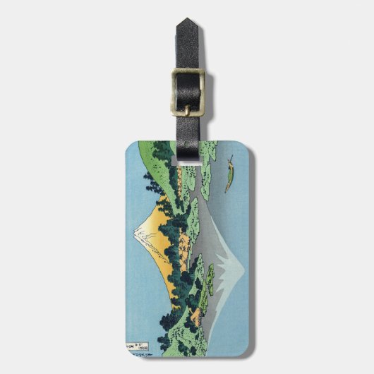 Hokusai - Fuji reflecteert in het meer van Kawaguc Bagagelabel (Voorkant verticaal)