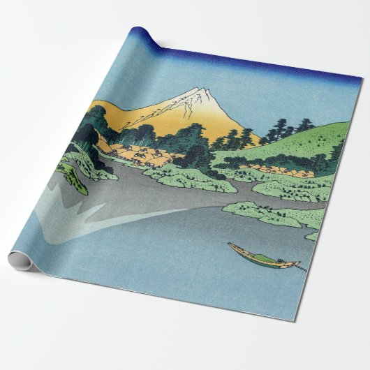 Hokusai - Fuji reflecteert in het meer van Kawaguc Cadeaupapier (Uitgerold)