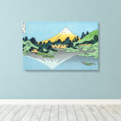 Hokusai - Fuji reflecteert in het meer van Kawaguc Canvas Afdruk (Insitu (Houten vloer))