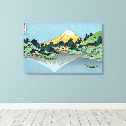 Hokusai - Fuji reflecteert in het meer van Kawaguc Canvas Afdruk (Insitu (Houten vloer))