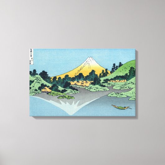 Hokusai - Fuji reflecteert in het meer van Kawaguc Canvas Afdruk (Voorkant)