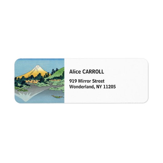Hokusai - Fuji reflecteert in het meer van Kawaguc Etiket (Voorkant)