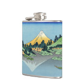 Hokusai - Fuji reflecteert in het meer van Kawaguc Heupfles (Links)