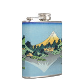 Hokusai - Fuji reflecteert in het meer van Kawaguc Heupfles (Rechts)