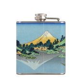 Hokusai - Fuji reflecteert in het meer van Kawaguc Heupfles (Achterkant)