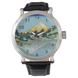 Hokusai - Fuji reflecteert in het meer van Kawaguc Horloge