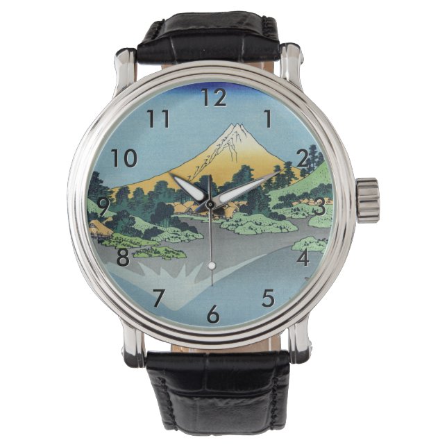 Hokusai - Fuji reflecteert in het meer van Kawaguc Horloge (Voorkant)