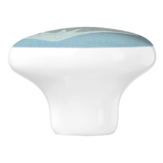 Hokusai - Fuji reflecteert in het meer van Kawaguc Keramische Knop (Zijkant)