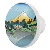 Hokusai - Fuji reflecteert in het meer van Kawaguc Keramische Knop (Rechts)