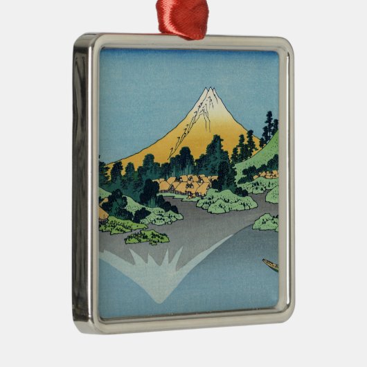Hokusai - Fuji reflecteert in het meer van Kawaguc Metalen Ornament (Rechts)