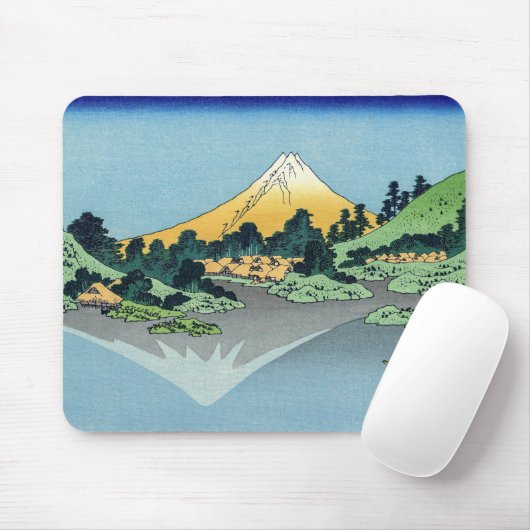 Hokusai - Fuji reflecteert in het meer van Kawaguc Muismat (Met muis)