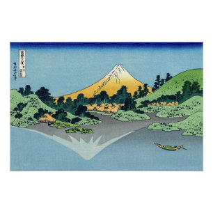 Hokusai - Fuji reflecteert in het meer van Kawaguc Perfect Poster