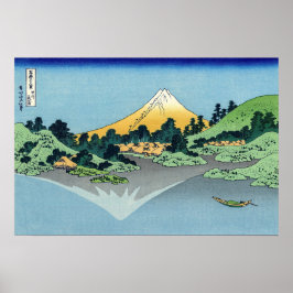 Hokusai - Fuji reflecteert in het meer van Kawaguc Poster