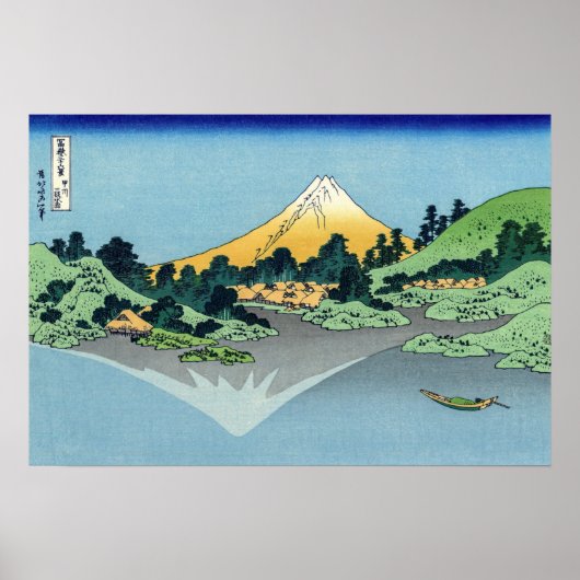 Hokusai - Fuji reflecteert in het meer van Kawaguc Poster (Voorkant)