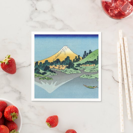 Hokusai - Fuji reflecteert in het meer van Kawaguc Servet (Insitu)