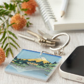 Hokusai - Fuji reflecteert in het meer van Kawaguc Sleutelhanger (Voorkant Rechts)