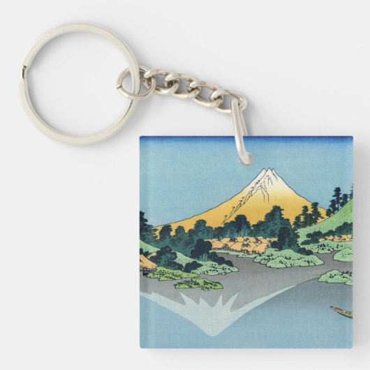 Hokusai - Fuji reflecteert in het meer van Kawaguc Sleutelhanger (Voorkant)