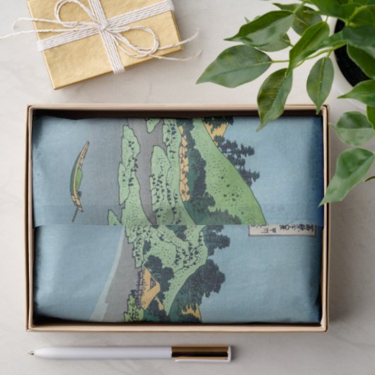 Hokusai - Fuji reflecteert in het meer van Kawaguc Tissuepapier (Geschenk)