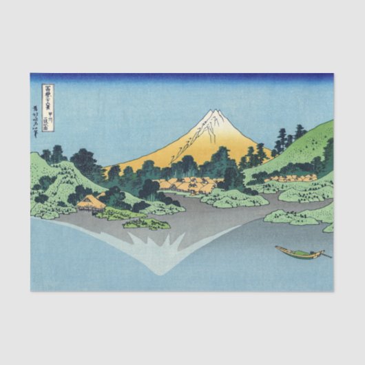 Hokusai - Fuji reflecteert in het meer van Kawaguc Tissuepapier (Voorkant)