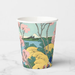 Hokusai Fuji van Gotenyama op het Hokaidō Papieren Bekers