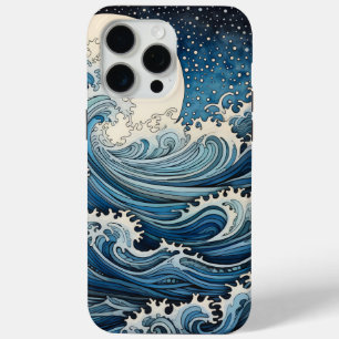 Hokusai Geïnspireerd Japandi Wave Art Digitale Pri iPhone 15 Pro Max Hoesje