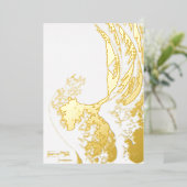 Hokusai - Gelukkig Nieuwjaar / De Grote Golf Folie Feestdagenkaart (Staand Voorkant)