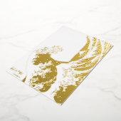 Hokusai - Gelukkig Nieuwjaar / De Grote Golf Folie Feestdagenkaart (Gedraaid)