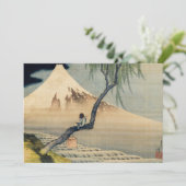 Hokusai - Gelukkig Nieuwjaar / Jongen bekijkt Moun Feestdagenkaart (Staand voorkant)