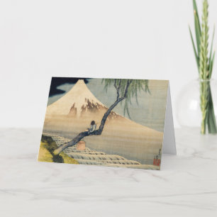 Hokusai - Gelukkig Nieuwjaar / Jongen die Mount Fu Feestdagen Kaart