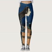 HOKUSAI GHOST WOODBLOCK PRINT GEDRUKTE LEGGINGS (Voorkant)