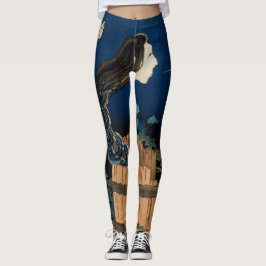 HOKUSAI GHOST WOODBLOCK PRINT GEDRUKTE LEGGINGS