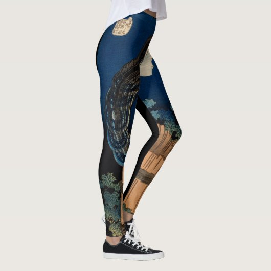 HOKUSAI GHOST WOODBLOCK PRINT GEDRUKTE LEGGINGS (Rechts)