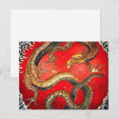 Hokusai Gold Japanese Dragon Postcard Briefkaart (Voorkant / Achterkant)
