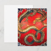 Hokusai Gold Japanse drakenuitvindingen Kaart (Voorkant / Achterkant)