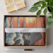 Hokusai golven stijl met vuurtoren kust tissuepapier (Geschenk)