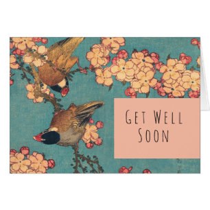 Hokusai Goudfinch en Kersenbloesem Vintage Vogel