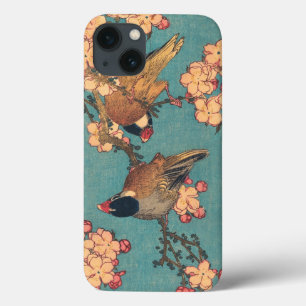 Hokusai Goudfinch en Kersenbloesem Vintage Vogel Case-Mate iPhone Case