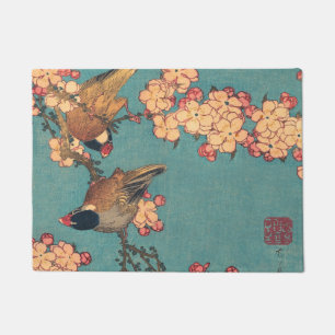 Hokusai Goudfinch en Kersenbloesem Vintage Vogel Deurmat