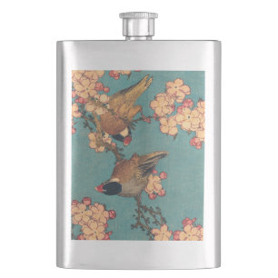 Hokusai Goudvink en Kersenbloesem Vintage Vogel Flacon
