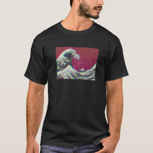Hokusai Great Wave Modern Retro Kijk T-shirt