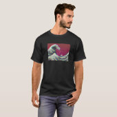 Hokusai Great Wave Modern Retro Kijk T-shirt (Voorkant volledig)