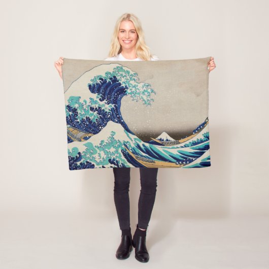 Hokusai Great Wave off Kanagawa.  japan kunst Fleece Deken (In situ)
