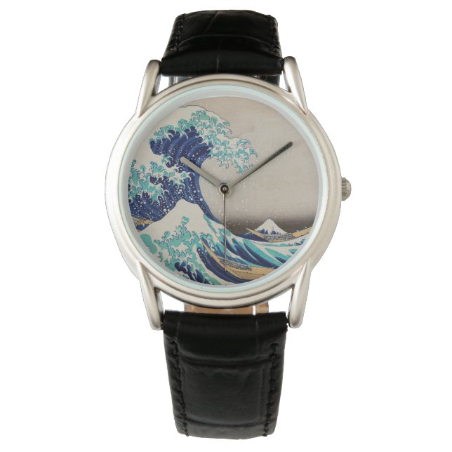 Hokusai Great Wave off Kanagawa.  japan kunst Horloge (Voorkant)