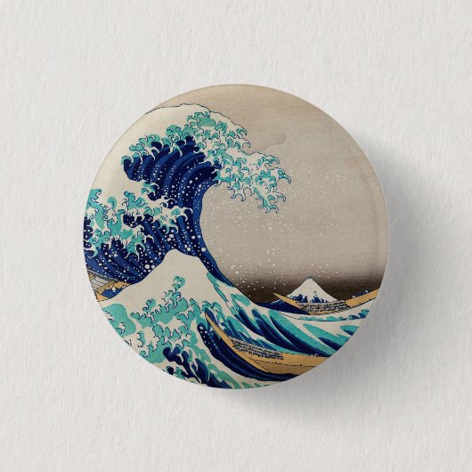 Hokusai Great Wave off Kanagawa. japan kunst Ronde Button 3,2 Cm (Voorkant)