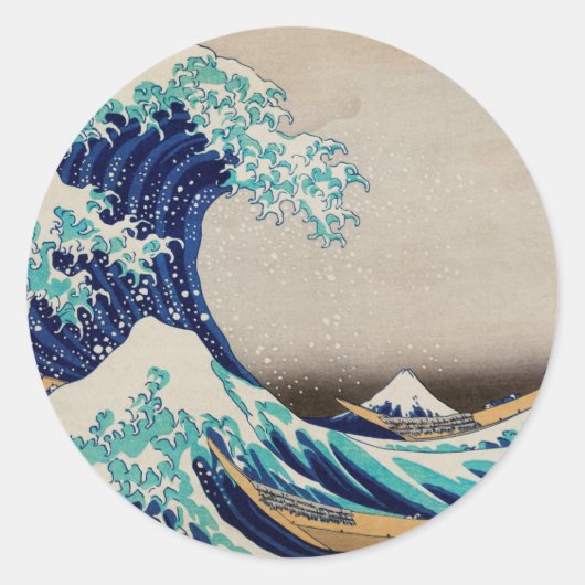 Hokusai Great Wave off Kanagawa.  japan kunst Ronde Sticker (Voorkant)