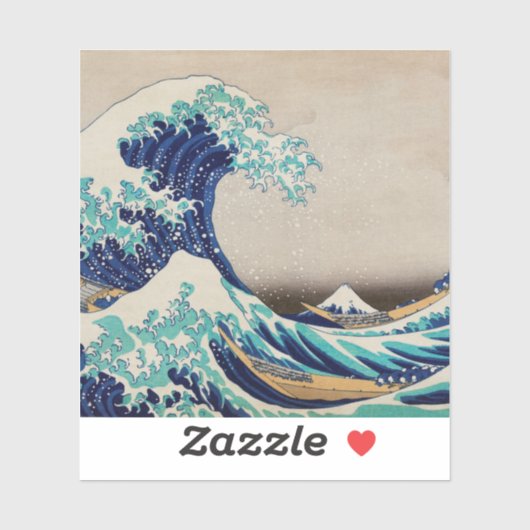 Hokusai Great Wave off Kanagawa.  japan kunst Sticker (Vel)