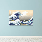 Hokusai Great Wave Off Kanagawa Katsushika Tsunami Canvas Afdruk (Insitu (Houten vloer))