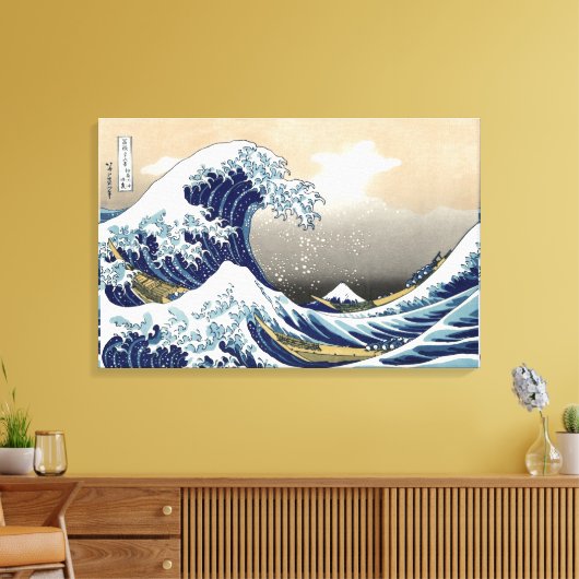 Hokusai Great Wave Off Kanagawa Katsushika Tsunami Canvas Afdruk (Insitu (Woonkamer))