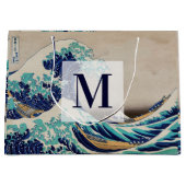 Hokusai Great Wave off Kanagawa. monogram Groot Cadeauzakje (Voorkant)
