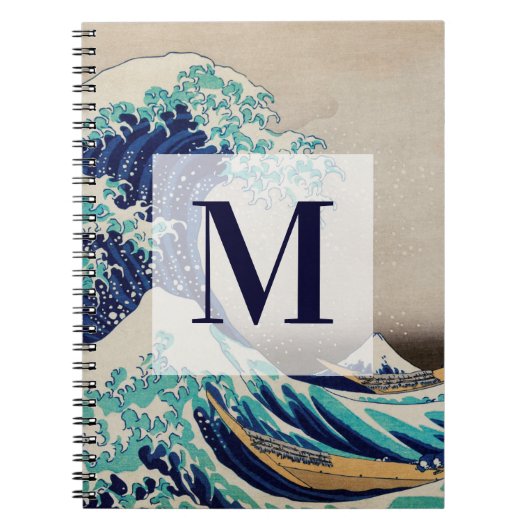 Hokusai Great Wave off Kanagawa.  monogram Notitieboek (Voorkant)